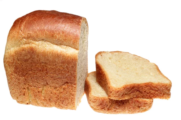 白背景的面包面包 — 图库照片