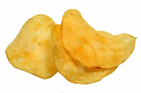 Chips auf weißem Hintergrund — Stockfoto