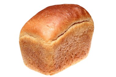 Beyaz arka planda bir somun ekmek