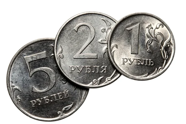 Російський монети на білому фоні — стокове фото