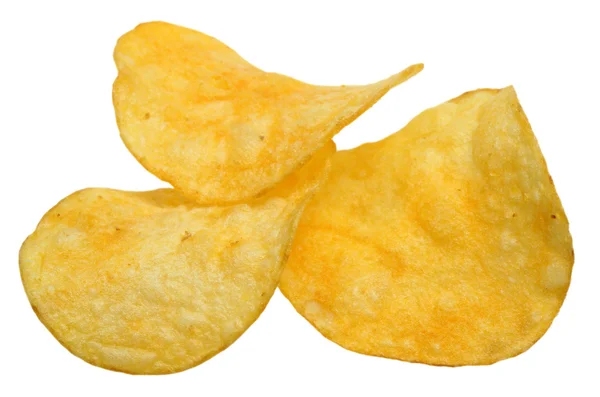 Chips auf weißem Hintergrund — Stockfoto