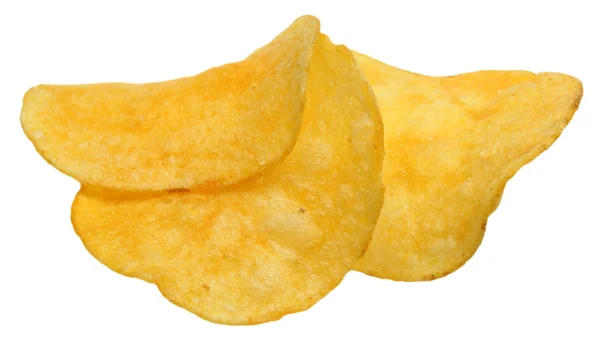 Chips auf weißem Hintergrund — Stockfoto