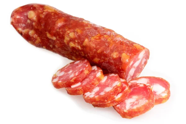 Wurst auf weißem Hintergrund — Stockfoto