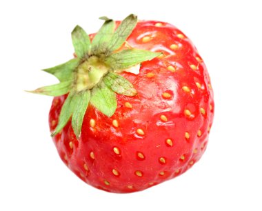 Beyaz arkaplanda çilek