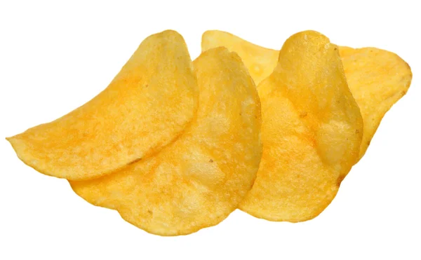 Chips auf weißem Hintergrund — Stockfoto