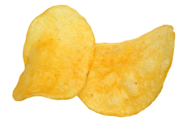 Chips auf weißem Hintergrund — Stockfoto