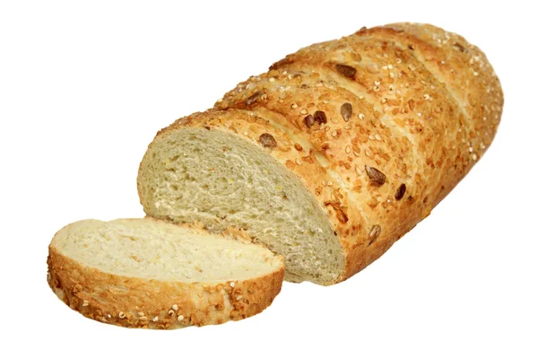 在白色背景上的长面包 — 图库照片