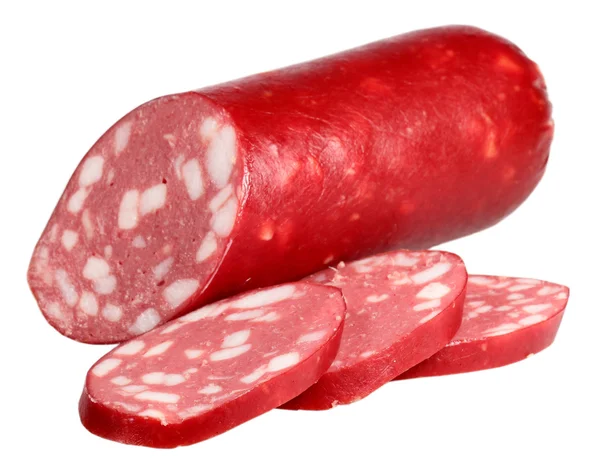 Wurst auf weißem Hintergrund — Stockfoto