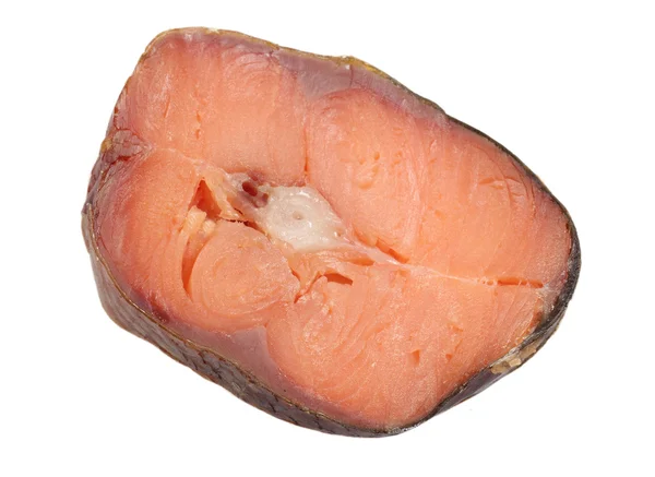 Слой рыбы горбатого лосося на белом фоне — стоковое фото