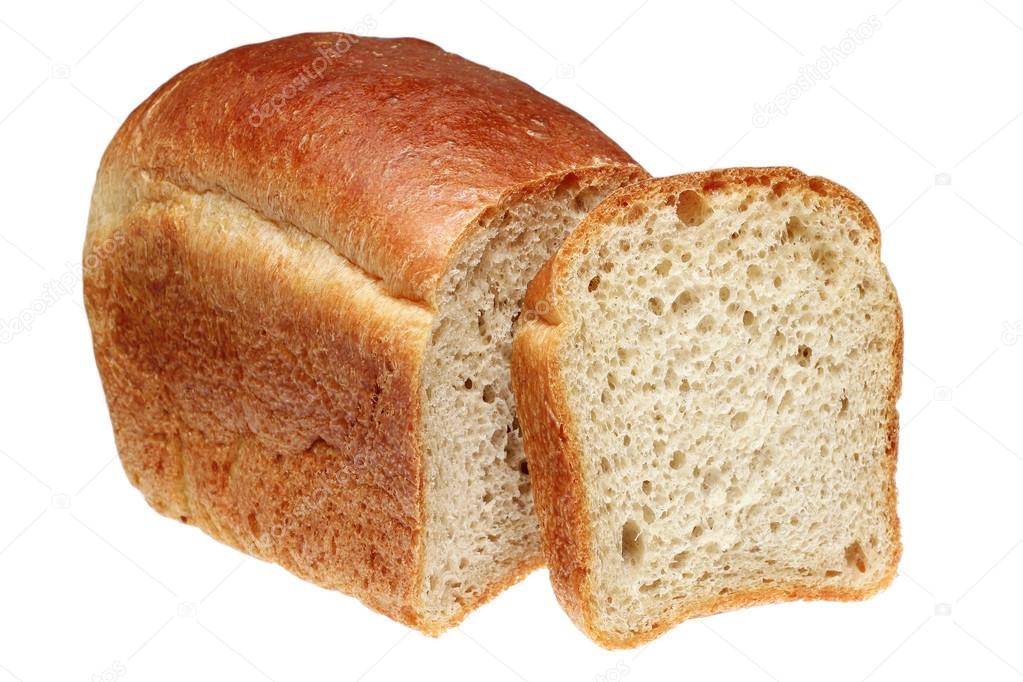 Loaf of bread on a white background