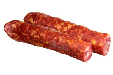 Beyaz arkaplanda sosis