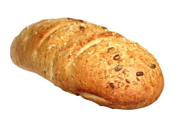 在白色背景上的长面包 — 图库照片