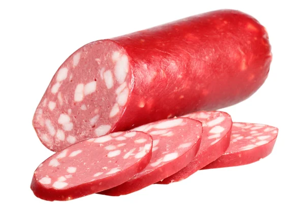 Salsiccia su sfondo bianco — Foto Stock