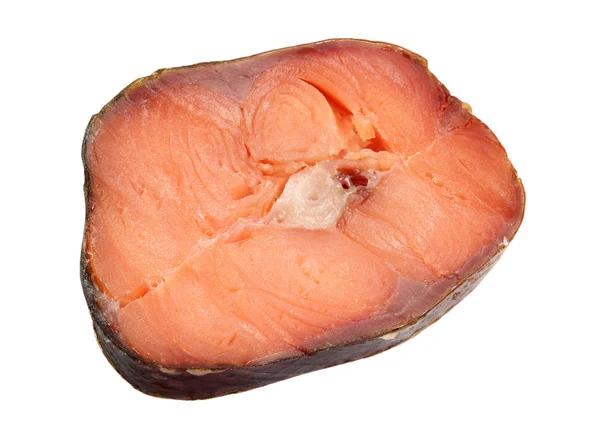 Στρώση ψαριού μια μεγάπτερη σολομού σε λευκό φόντο — Φωτογραφία Αρχείου
