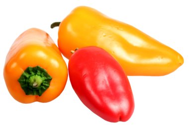 Beyaz arkaplanda biber