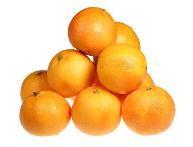 Beyaz arka planda mandalinalar