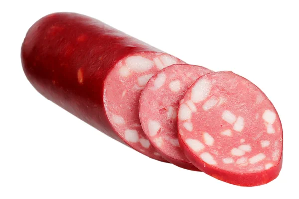 Salsiccia su sfondo bianco — Foto Stock