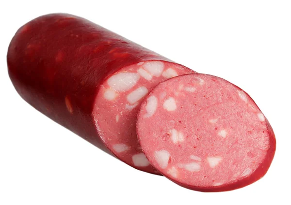 Salsiccia su sfondo bianco — Foto Stock