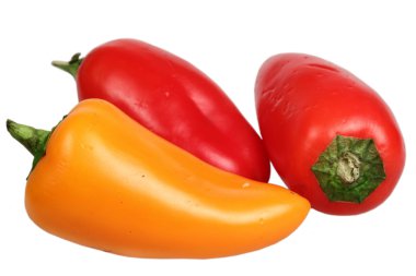 Beyaz arkaplanda biber