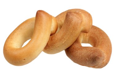 Beyaz bir arka planda simit