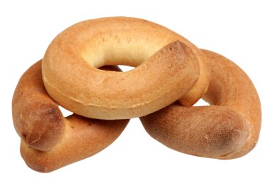 Beyaz bir arka planda simit
