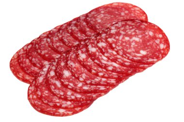 Beyaz arkaplanda sosis