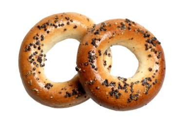 Beyaz bir arka planda simit
