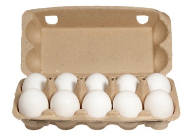 Beyaz arkaplanda yumurtalar