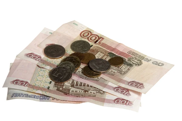 The Russian money on a white background — Stock Photo, Image