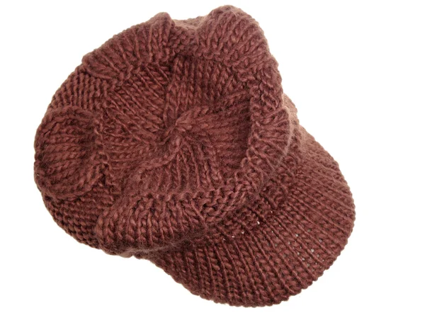 Knitted brown cap — Stock Photo, Image