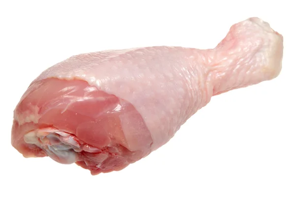 Perna de frango em um fundo branco — Fotografia de Stock