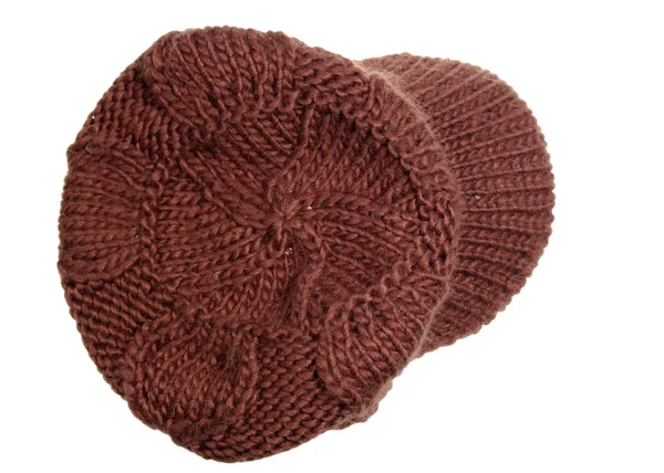 Knitted brown cap — Stock Photo, Image