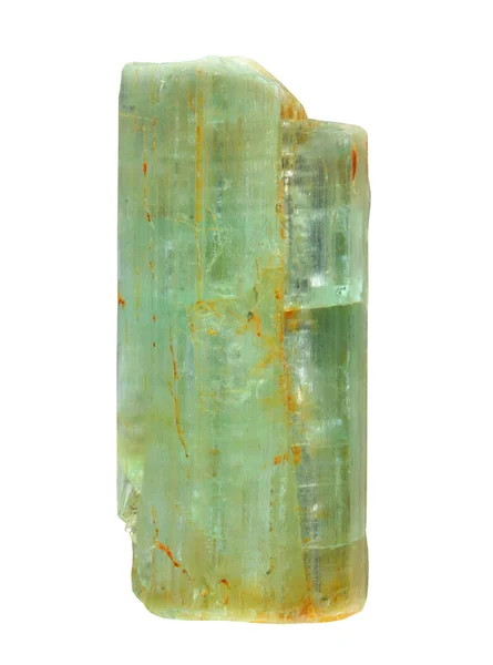 白い背景の上の緑柱石結晶 — ストック写真