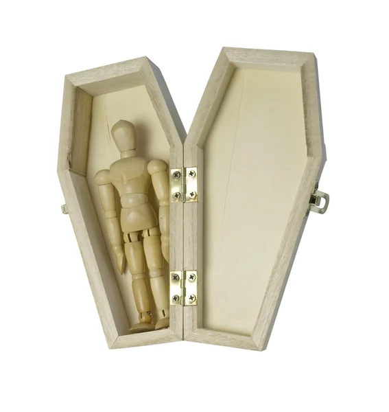 Person Laying in a Coffin — Stock Photo, Image