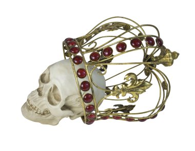 Altın taç giyen kafatası