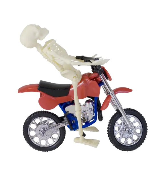 Скелетон на мотоцикле — стоковое фото
