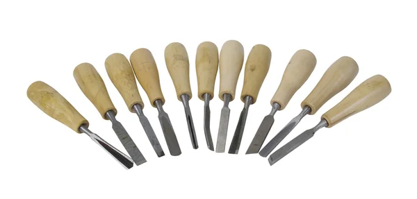 Wood Carving Chisels with wooden handle — Stock Photo, Image