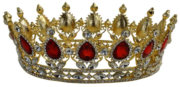 Coroa Jóias Douradas Com Jóias Brilhantes — Fotografia de Stock