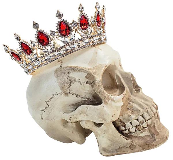 Skull Wearing Jeweled Crown Profile — Stock Photo, Image