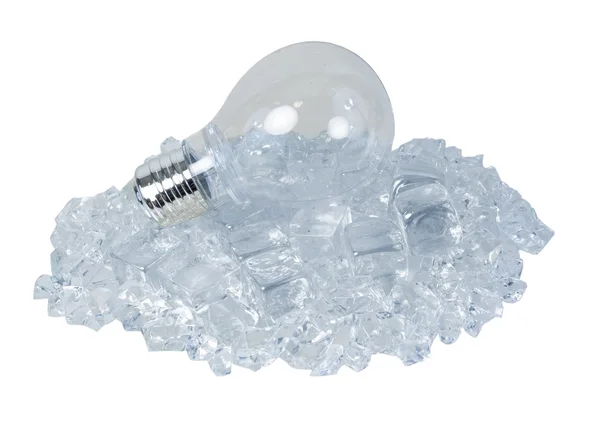 Lightbulb en ijsblokjes — Stockfoto