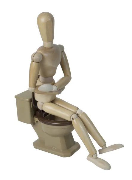 Sitting on Toilet with Pain — Stock Photo, Image