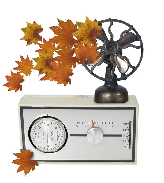 Thermostaat oven Dial met bladeren en ventilator — Stockfoto