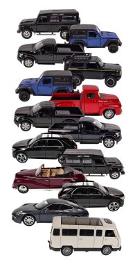 Çeşitli arabalar ve otomobiller alıcılar için hazır ya da sahipleri için tamir