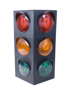 Kırmızı yeşil ve sarı ışıklar ile sokak ışık