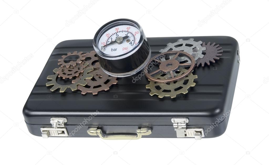 Briefcase with Gauge and Gears