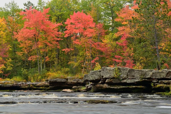 Na podzim barvy podél řeky konvice — Stock fotografie