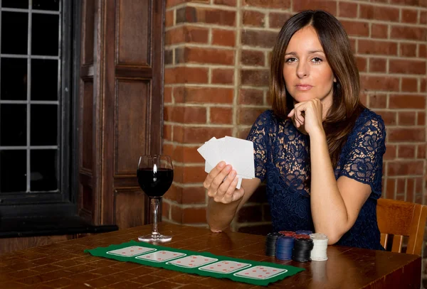 Poker girl  Stock Photo, Image