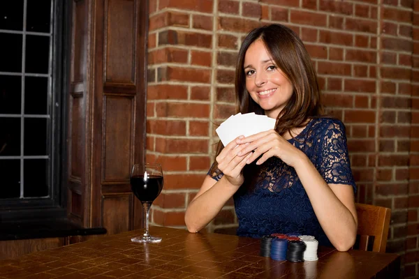 Poker girl — Stock Photo, Image