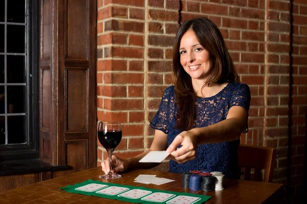 Poker girl — Stock Photo, Image