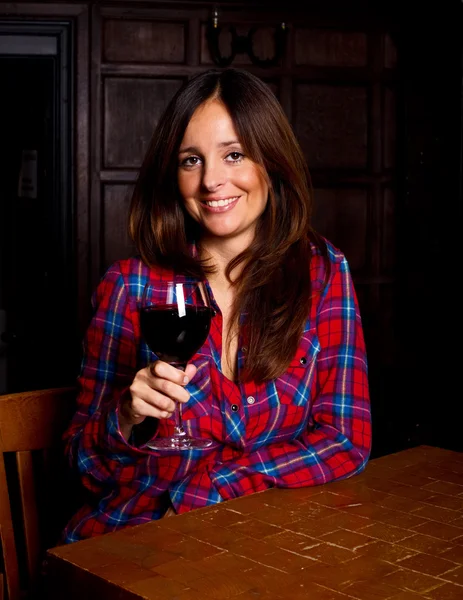Woman drinking wine — Stock Photo, Image